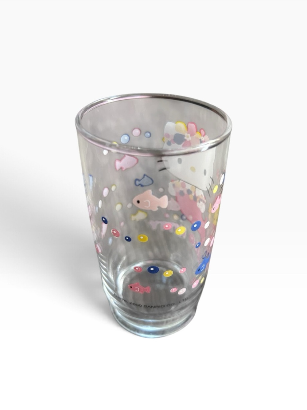 Vintage Hello Kitty Pink Floral Clear Drinking Glass - Picture 4 of 6